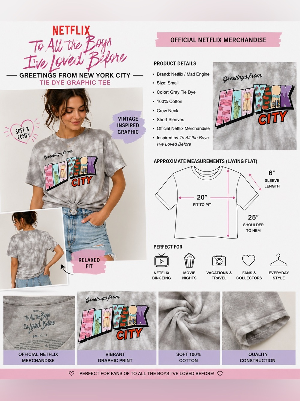 Netflix To All The Boys I've Loved Before Greetings From New York City Tie Dye T